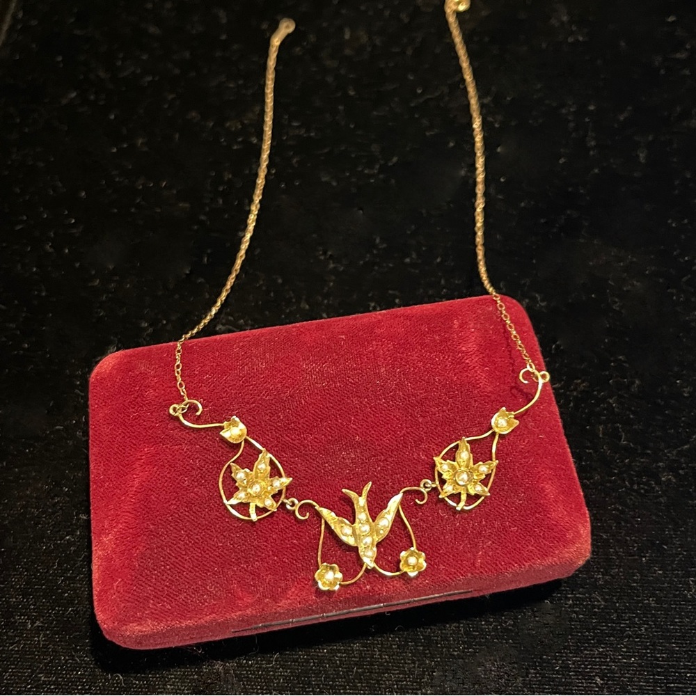 ✨Antique 14K Victorian Lavalier Necklace